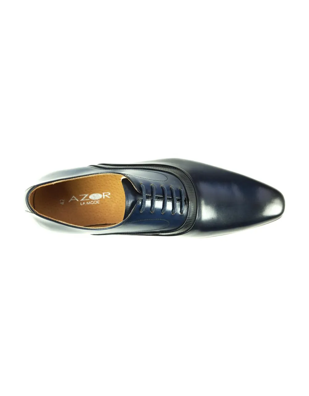 AZOR Mens Semi - Round Veneto Lace Up Shoes Blue UK 7 to UK 12
