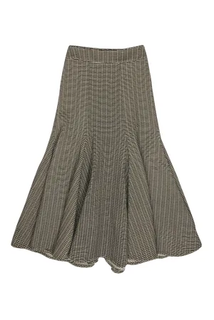 Beaufille - Olive, Beige & Black Woven Trumpet Maxi Skirt Sz 2