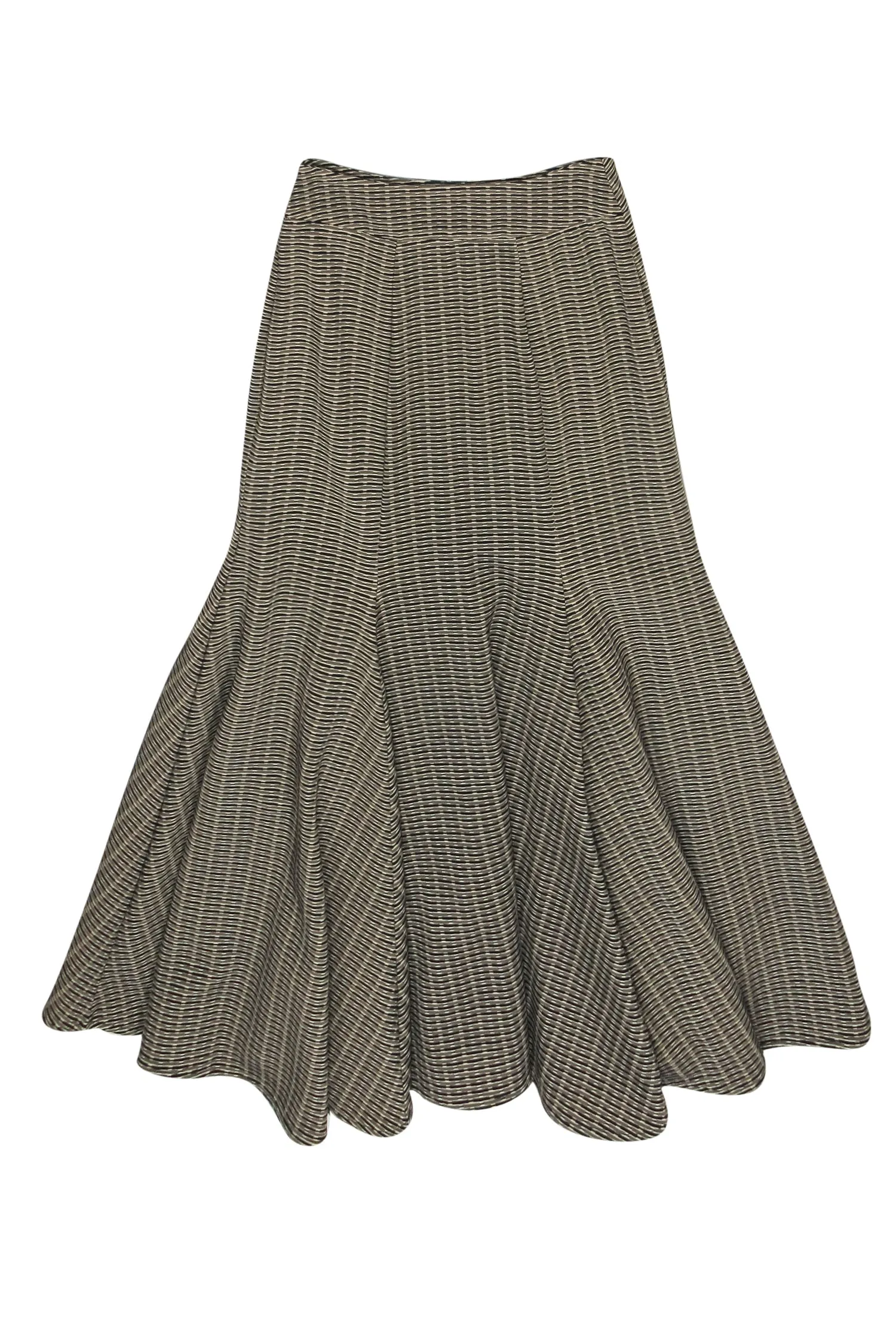 Beaufille - Olive, Beige & Black Woven Trumpet Maxi Skirt Sz 2