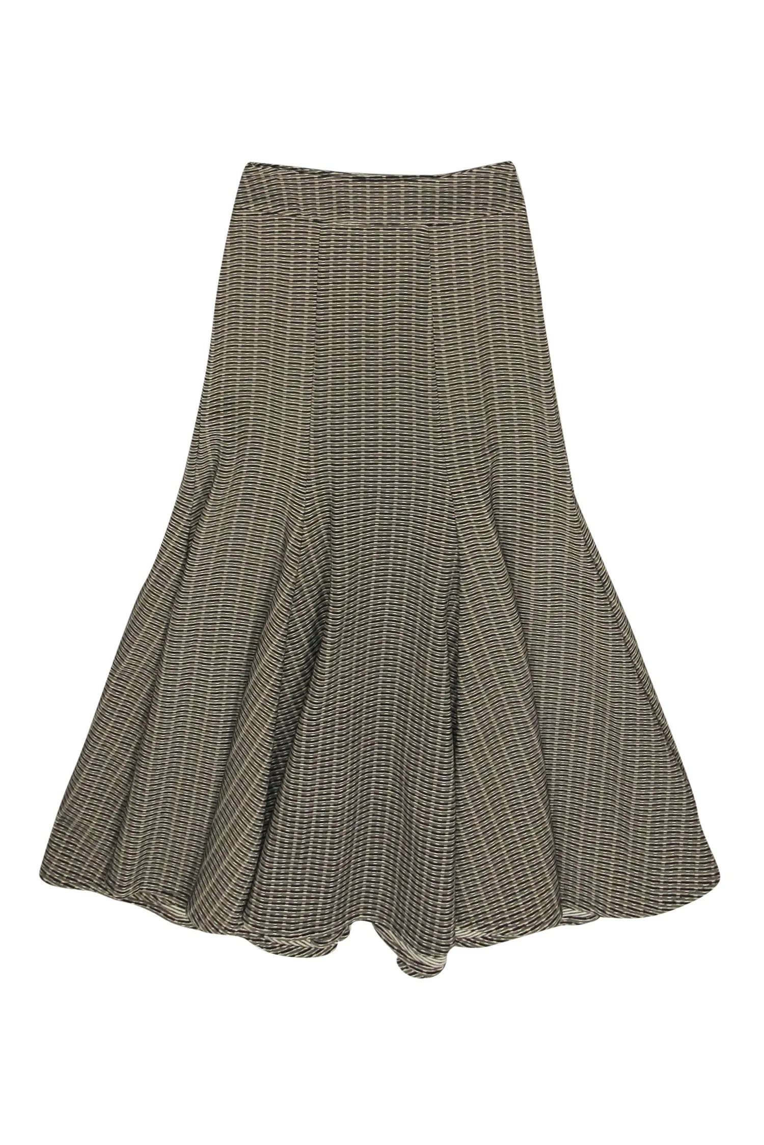 Beaufille - Olive, Beige & Black Woven Trumpet Maxi Skirt Sz 2