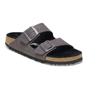 Birkenstock Arizona Shearling Sandals- Desert Dust Black