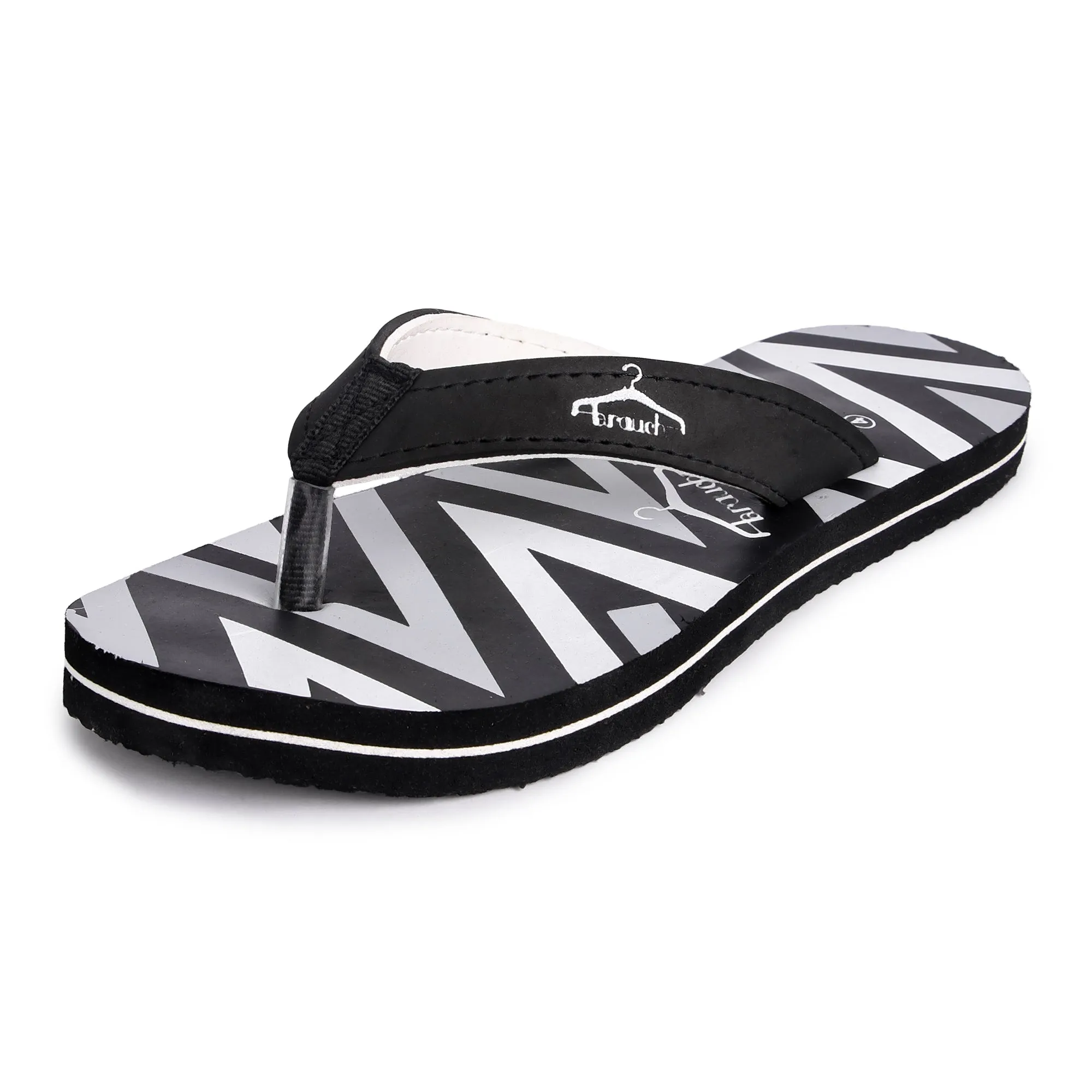 Brauch Women's Black Stripe Fabrication Flip Flops