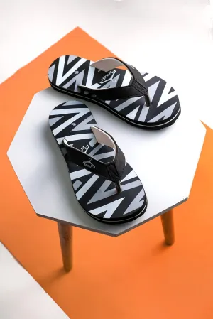 Brauch Women's Black Stripe Fabrication Flip Flops