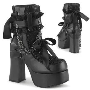 CHARADE-110 Demoniacult Alternative Footwear Women's Gothic Black Ankle Boots