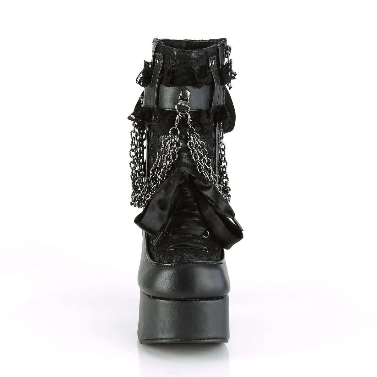 CHARADE-110 Demoniacult Alternative Footwear Women's Gothic Black Ankle Boots