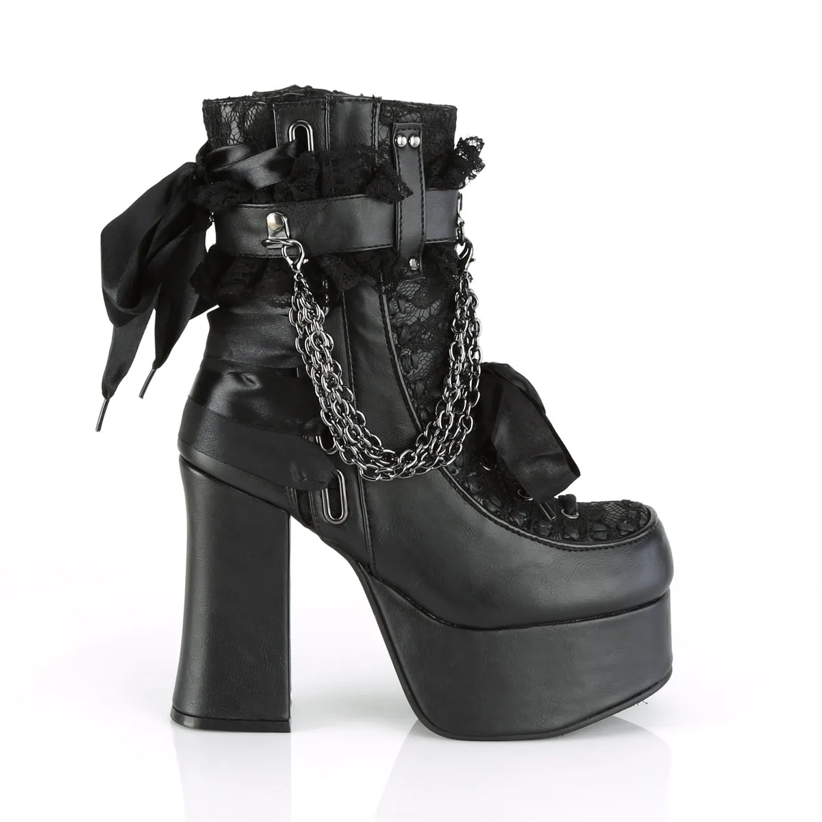 CHARADE-110 Demoniacult Alternative Footwear Women's Gothic Black Ankle Boots