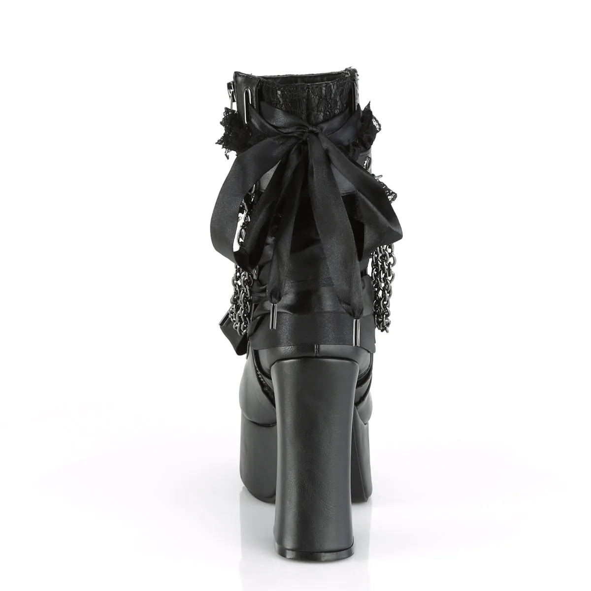 CHARADE-110 Demoniacult Alternative Footwear Women's Gothic Black Ankle Boots