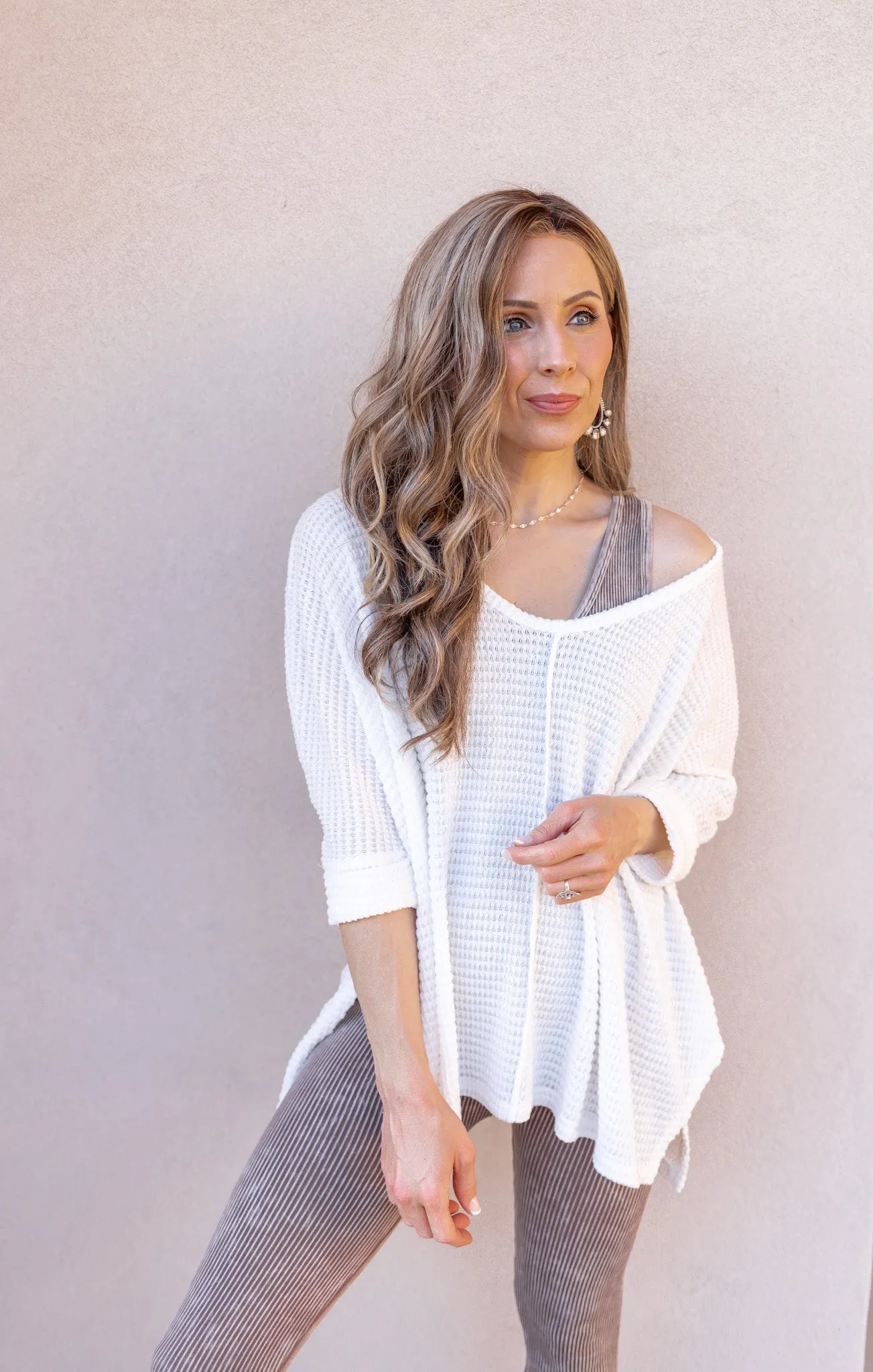 Chasing Comfort Waffle Knit Top