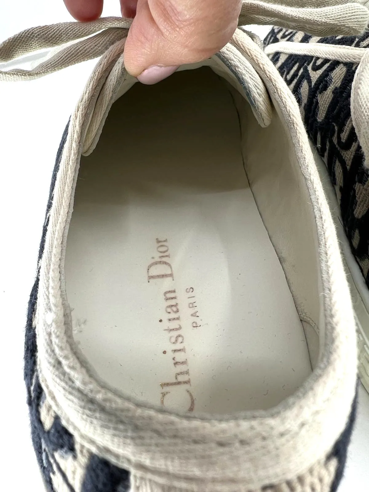 CHRISTIAN DIOR CANVAS OBLIQUE WALK N DIOR LOW-TOP SNEAKERS