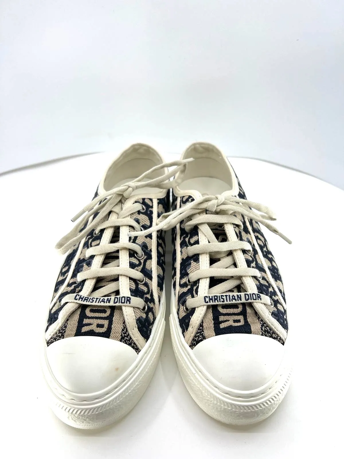 CHRISTIAN DIOR CANVAS OBLIQUE WALK N DIOR LOW-TOP SNEAKERS