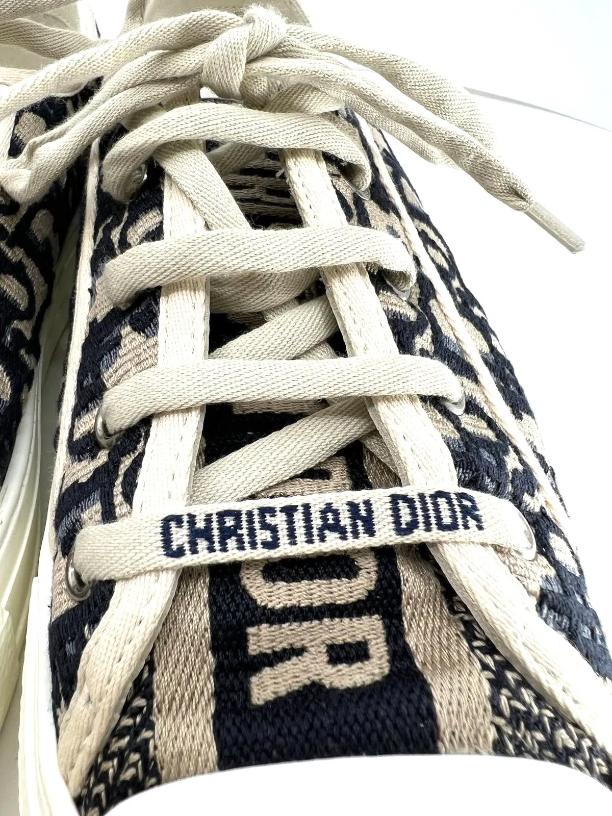 CHRISTIAN DIOR CANVAS OBLIQUE WALK N DIOR LOW-TOP SNEAKERS