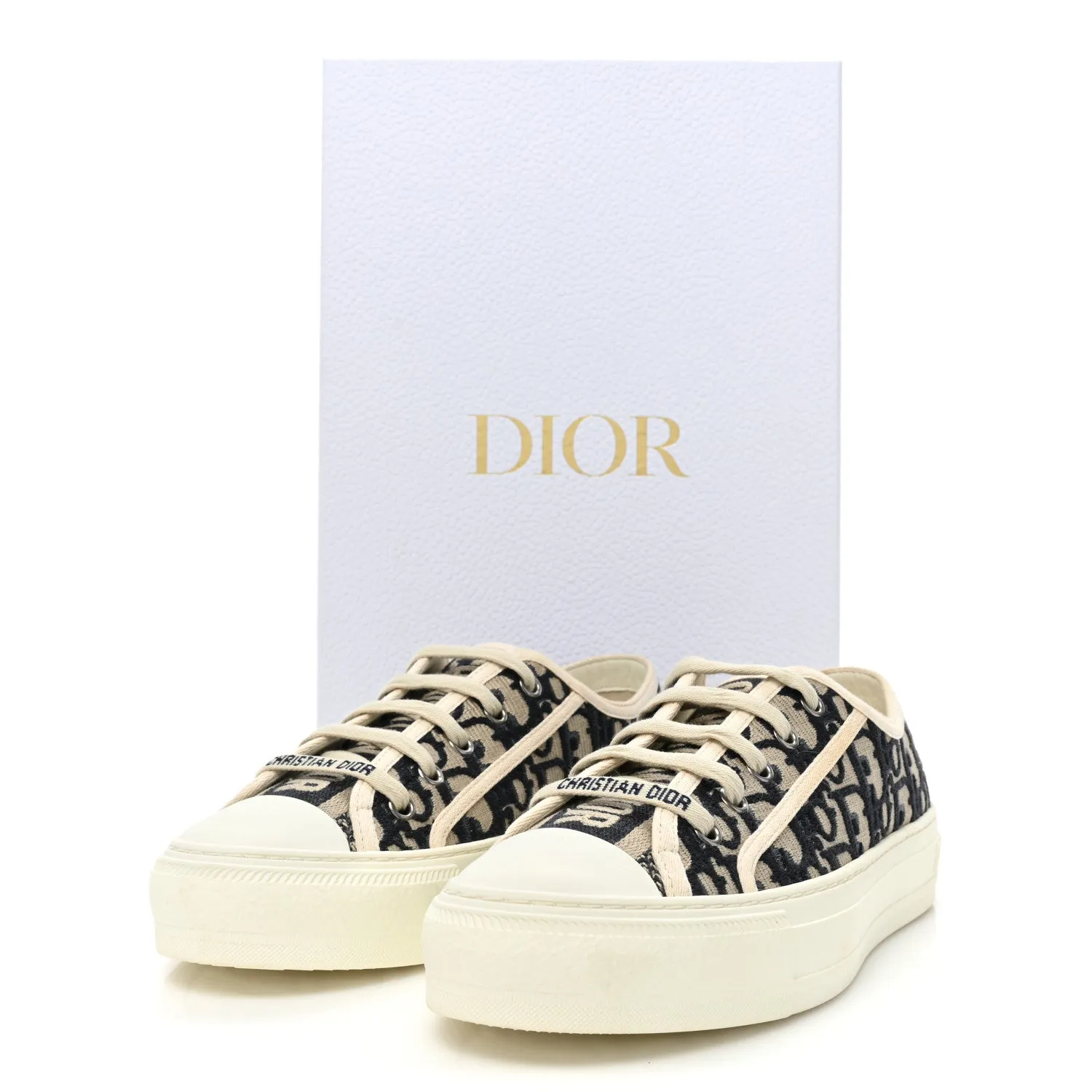 CHRISTIAN DIOR CANVAS OBLIQUE WALK N DIOR LOW-TOP SNEAKERS