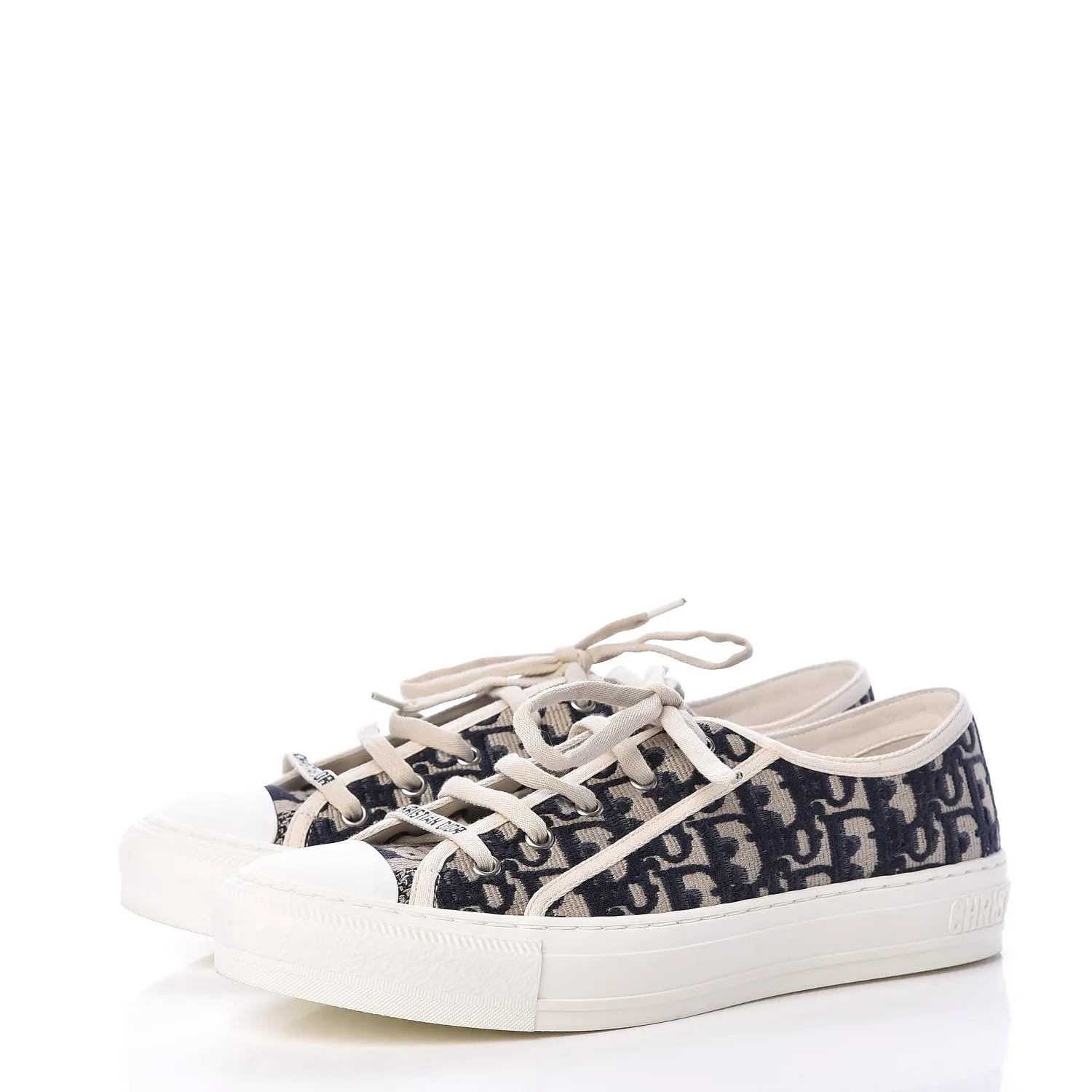 CHRISTIAN DIOR CANVAS OBLIQUE WALK N DIOR LOW-TOP SNEAKERS