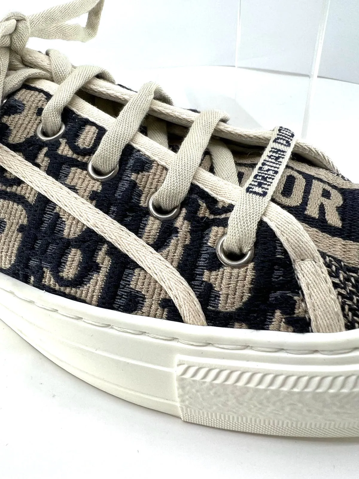 CHRISTIAN DIOR CANVAS OBLIQUE WALK N DIOR LOW-TOP SNEAKERS