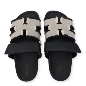 Chypre Sandal 37.5 Black/Ecru Sandals in Toile/Calf