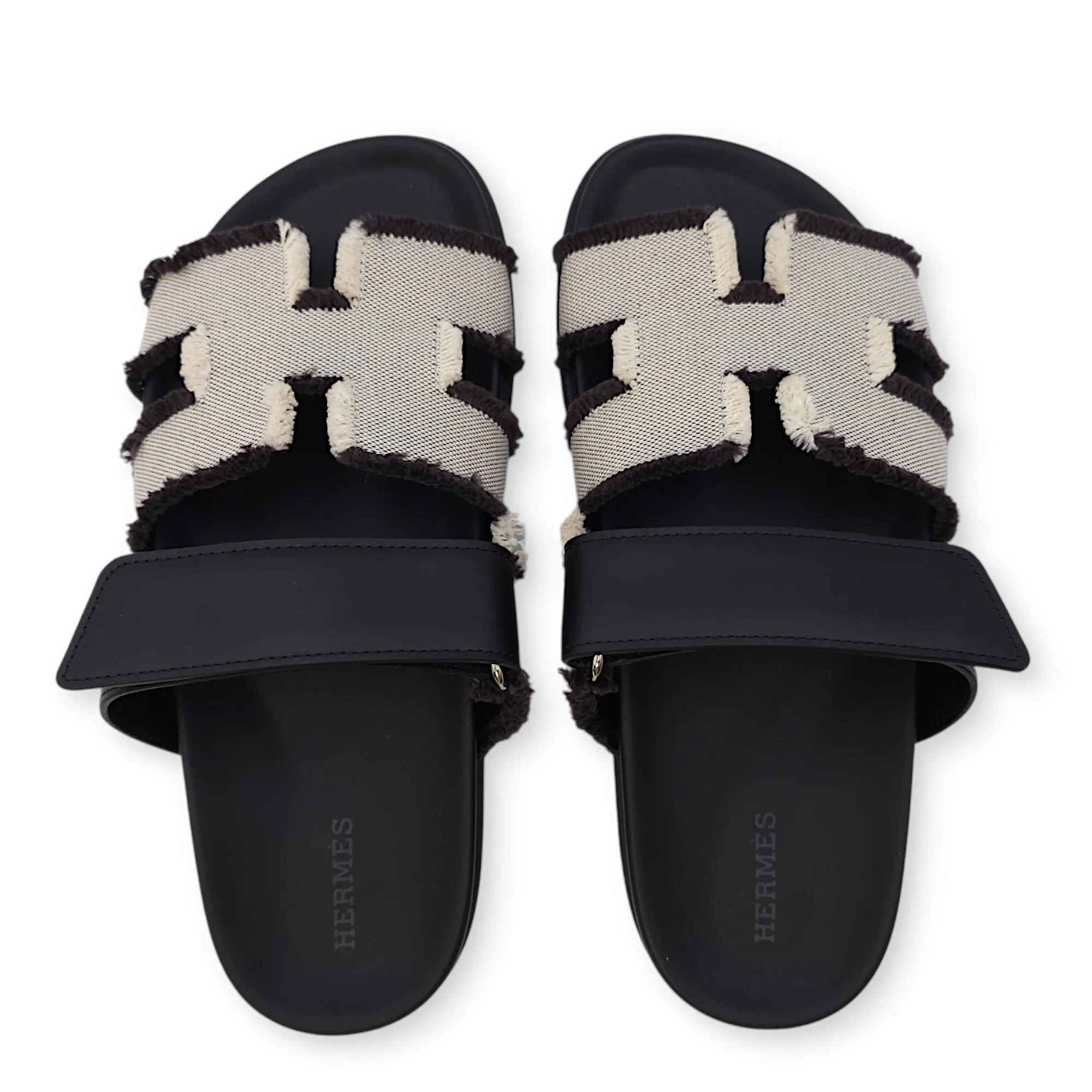 Chypre Sandal 37.5 Black/Ecru Sandals in Toile/Calf