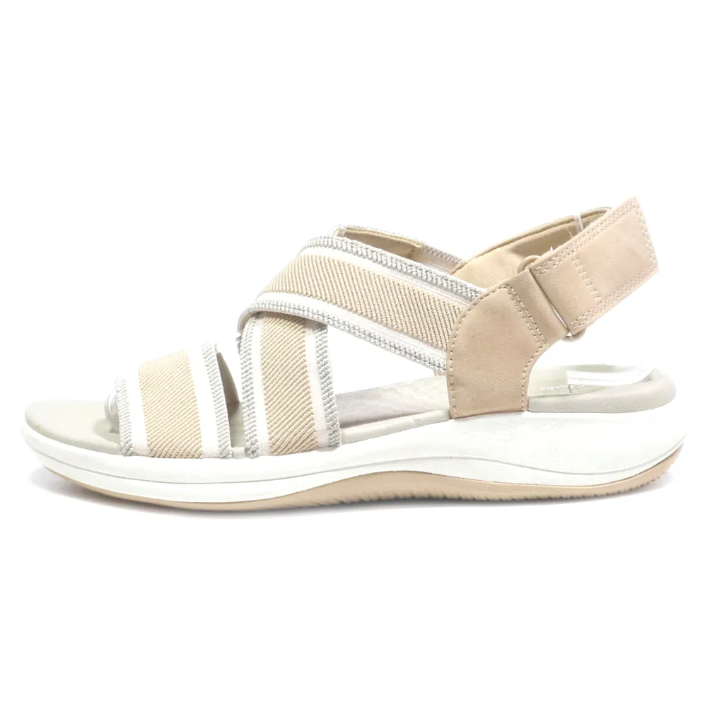 Clarks Flat Sandals Fabric Beige Colour For Women