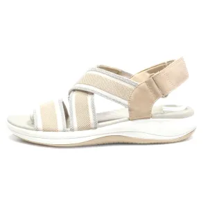 Clarks Flat Sandals Fabric Beige Colour For Women