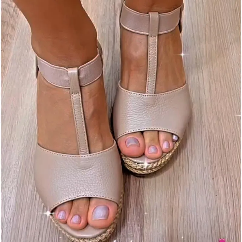 Comfortable Nude Leather Sandals