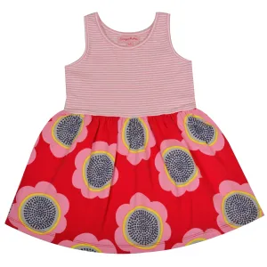 CrayonFlakes Kids Wear for Girls 100% Cotton Sleeveless Frock Printed Dress