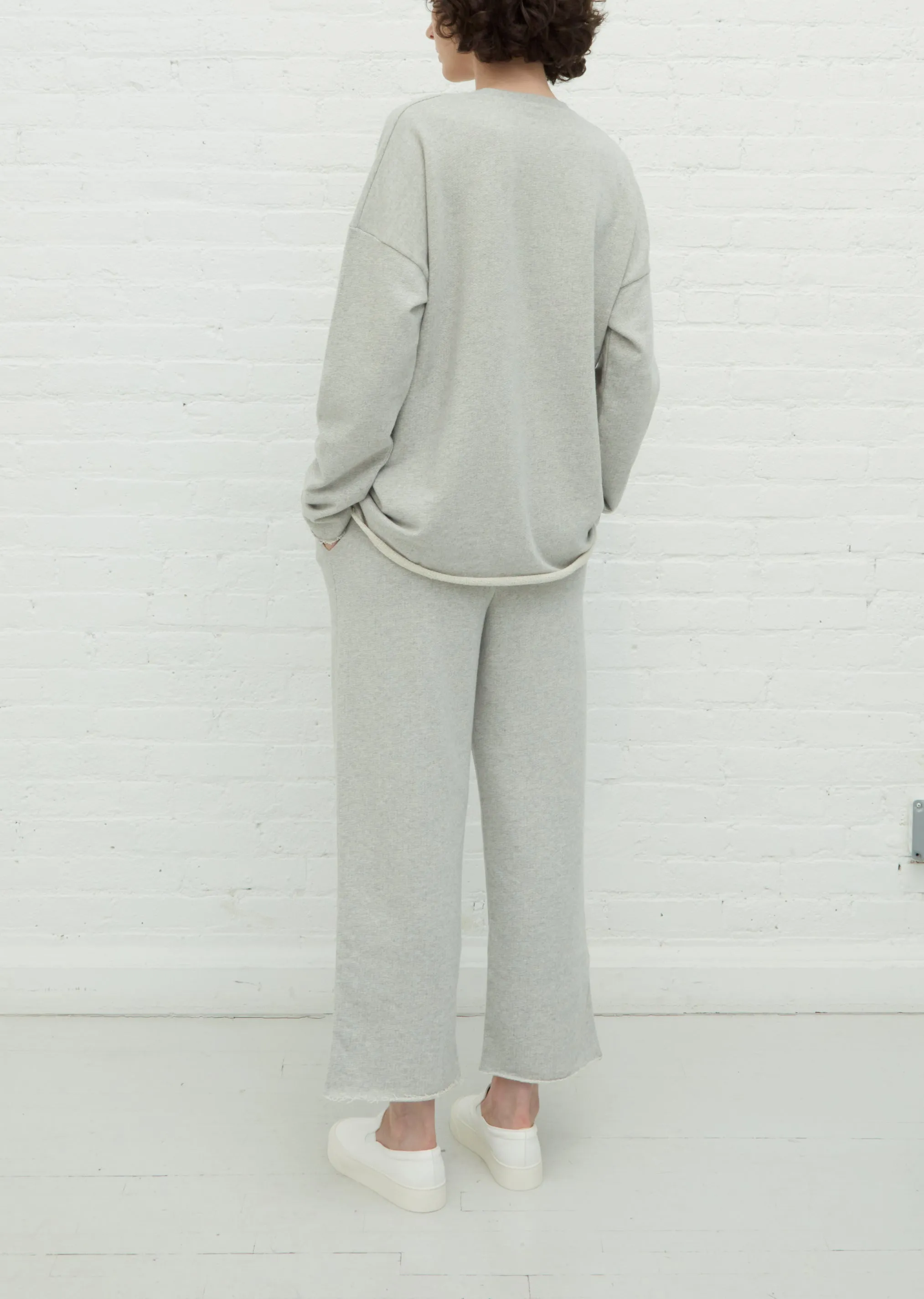 Cut Wide Leg Sweatpant — Heather Grey