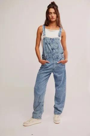 Free People Ziggy Denim Overalls - Powder Blue