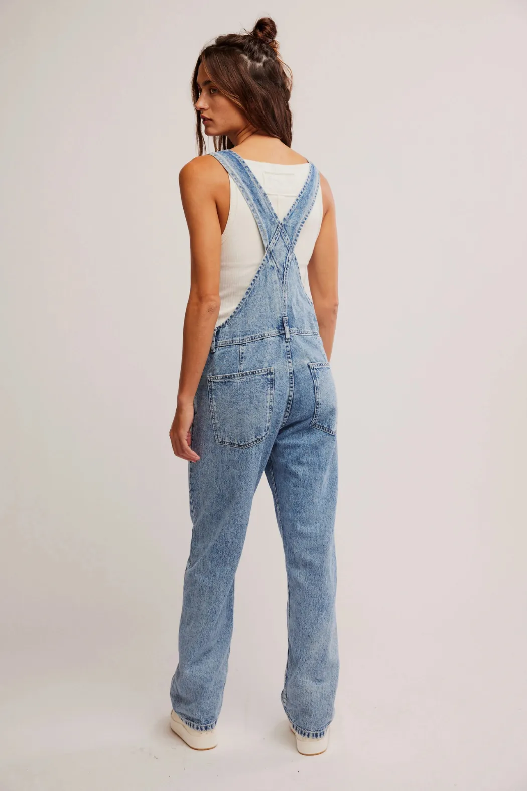 Free People Ziggy Denim Overalls - Powder Blue