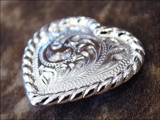 HILASON Screw Back Concho Heart Shaped W/Rope Edge Saddle Bling Black Color | Bridle Conchos | Slotted Conchos