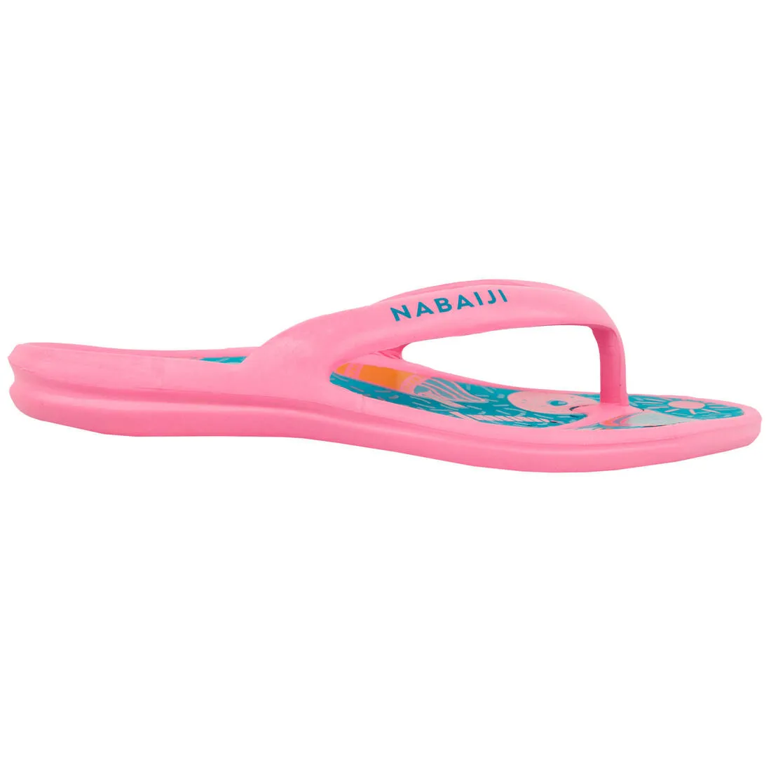 Kids Pool Flip-flops Tonga 500 Print- City Blue