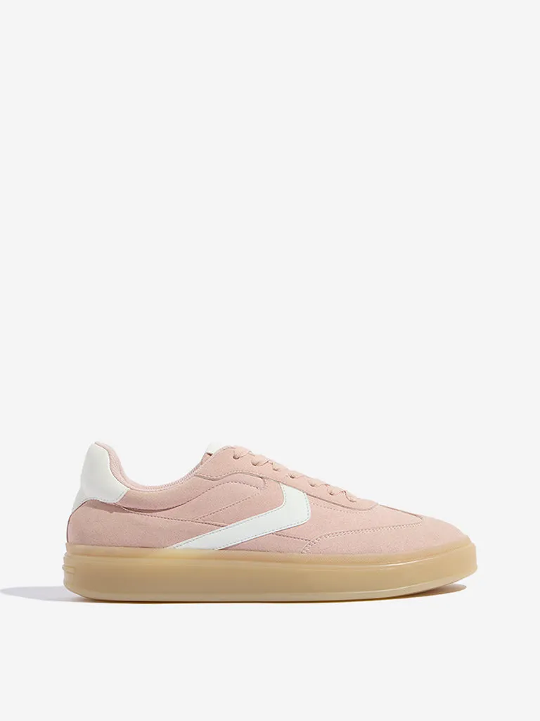 LUNA BLU Blush Pink Lace-Up Sneakers