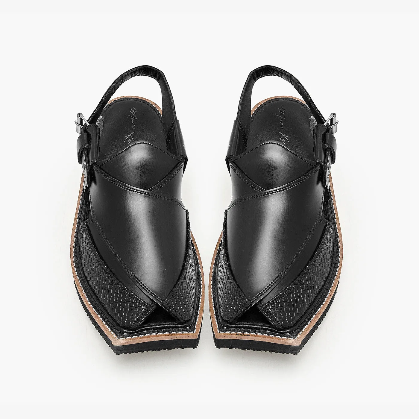 Men's Textured Peshawari Chappal