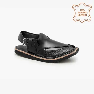 Men's Textured Peshawari Chappal