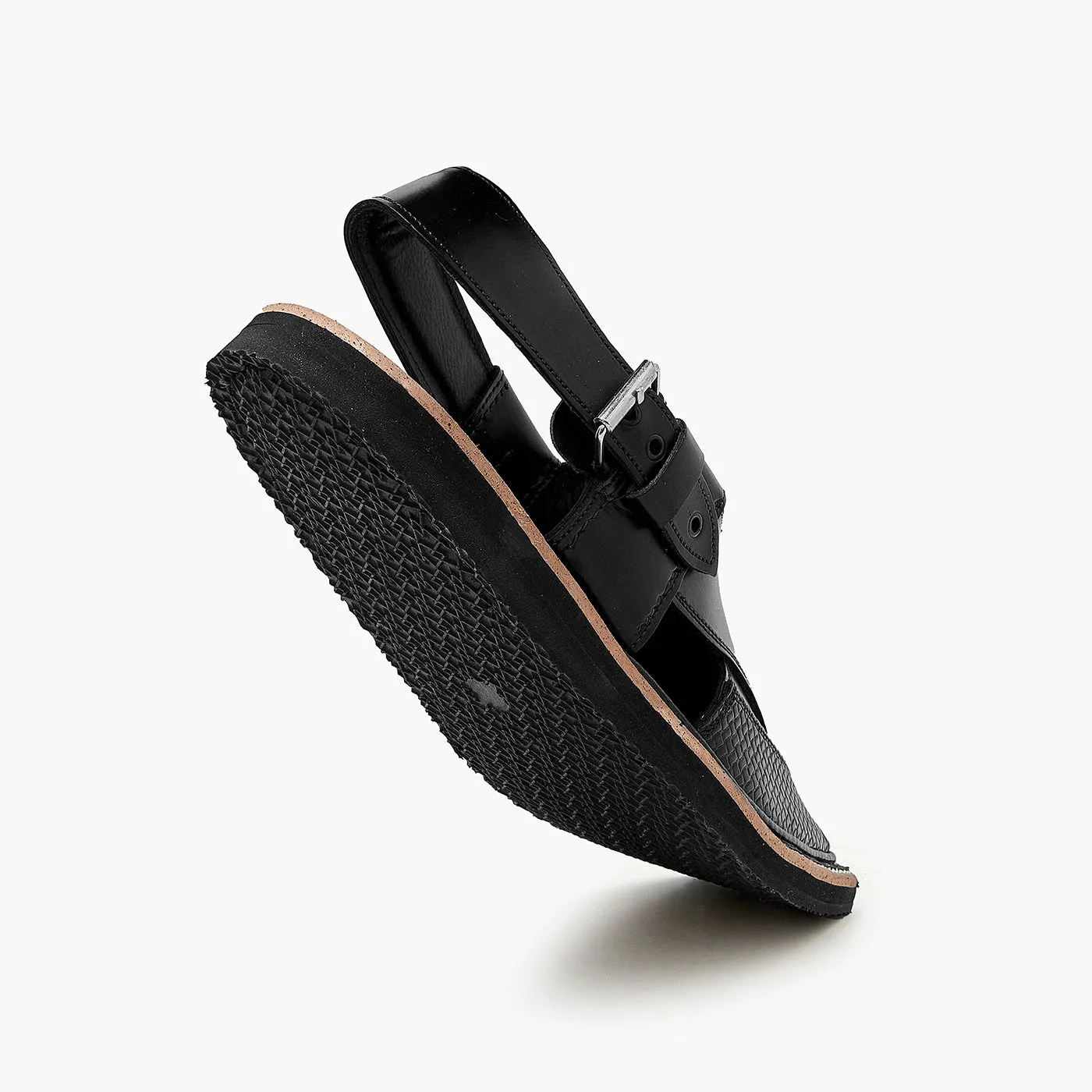 Men's Textured Peshawari Chappal