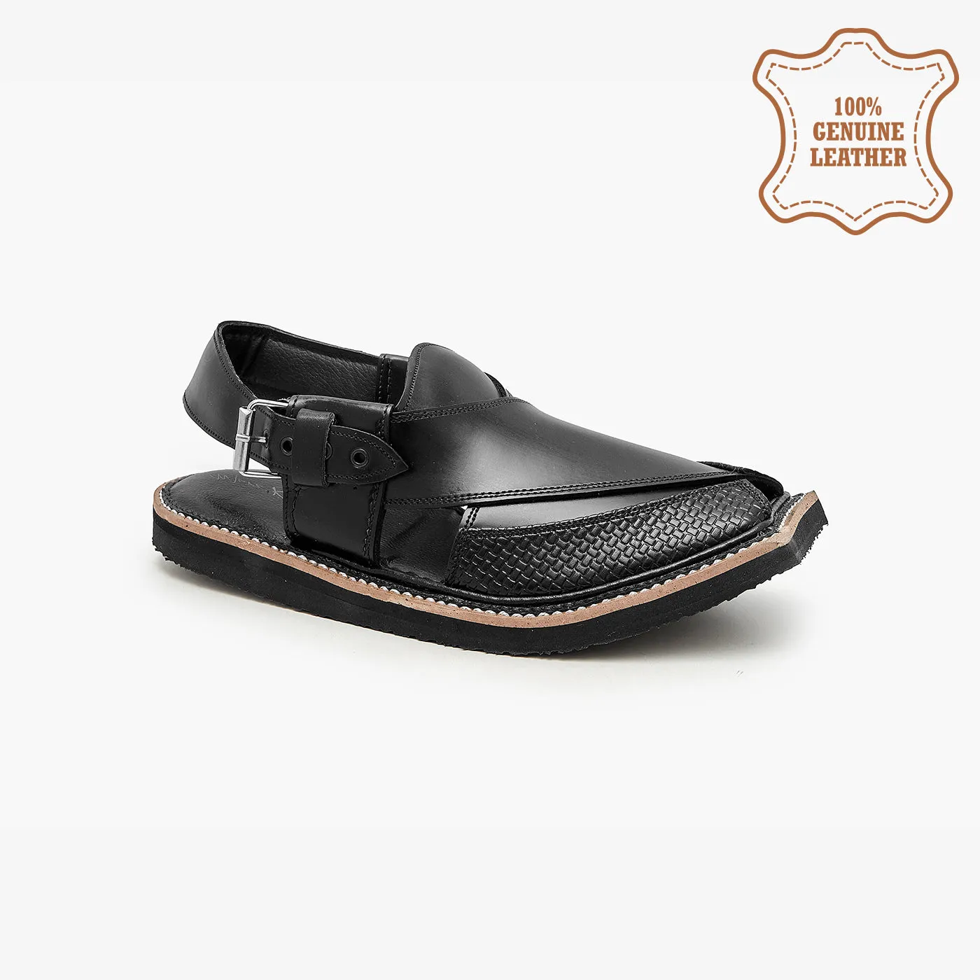 Men's Textured Peshawari Chappal