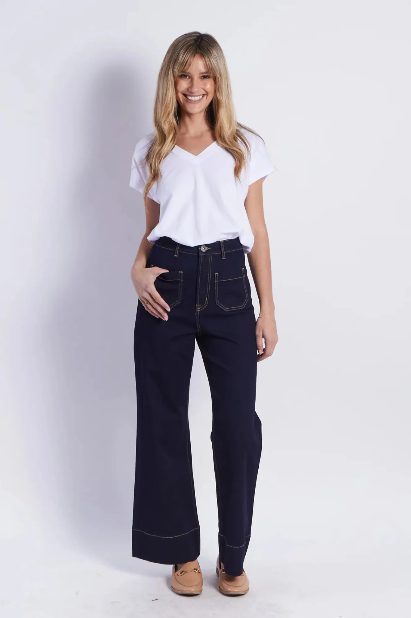 Monaco Milan Wide Leg Jean - Ink