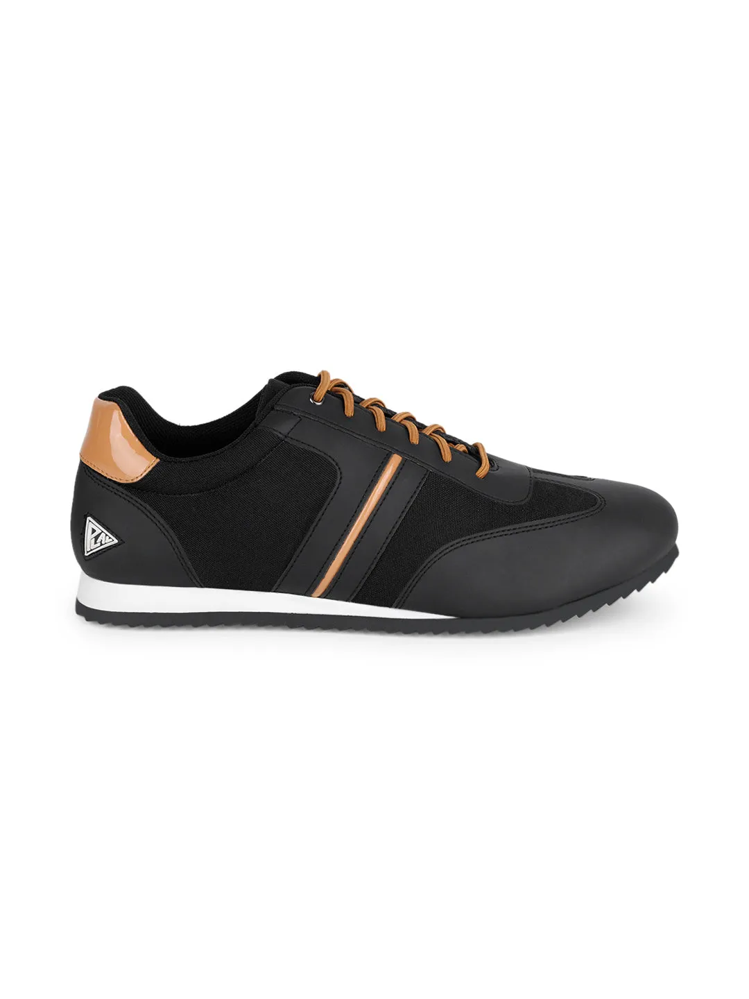 Mustered and Black Sneakers For Men