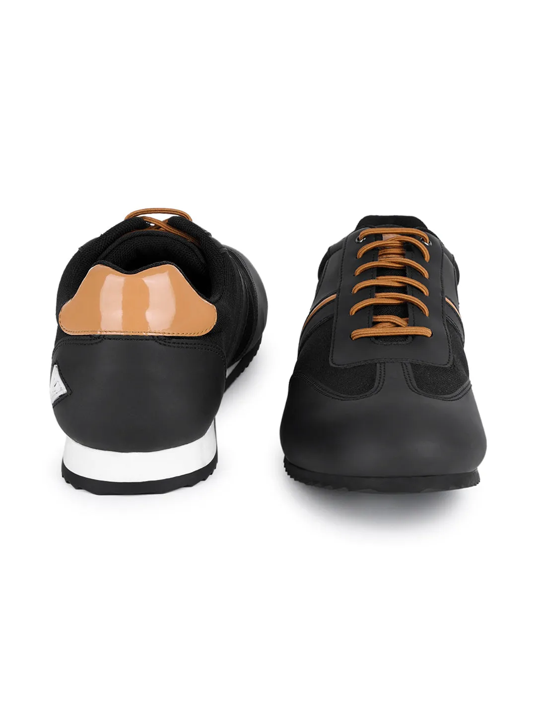 Mustered and Black Sneakers For Men