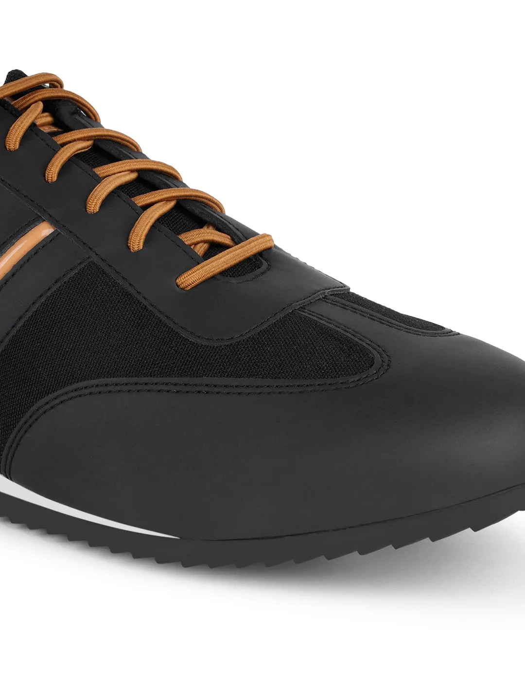 Mustered and Black Sneakers For Men