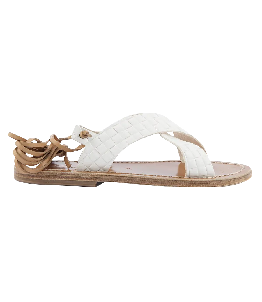 PATMOS CRISSCROSS SANDALS FT ANKLE TIES WHITE
