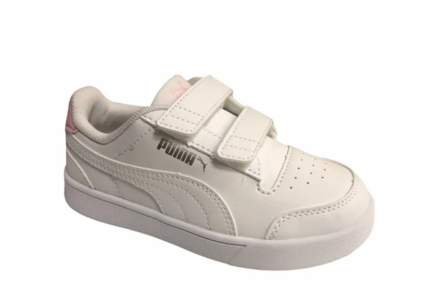 Puma sneakers da bambina Shuffle V Ps 375689 04 white pink