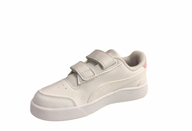 Puma sneakers da bambina Shuffle V Ps 375689 04 white pink
