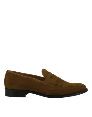 Saxone of Scotland Tabacco Brown Suede Leather Mens Loafers Shoes