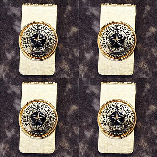 Screw Back Concho State Of Texas Star Rectangular Shaped Money Clip