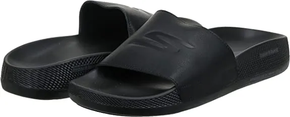 Skechers Hyper Post-Exercise Black Performance Recovery Open Toe Slides Sandals
