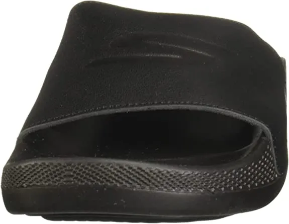 Skechers Hyper Post-Exercise Black Performance Recovery Open Toe Slides Sandals