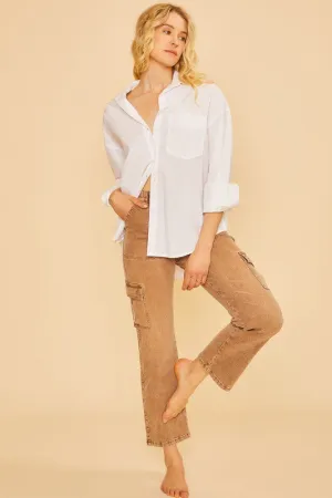 Straight Leg Cargo Jeans