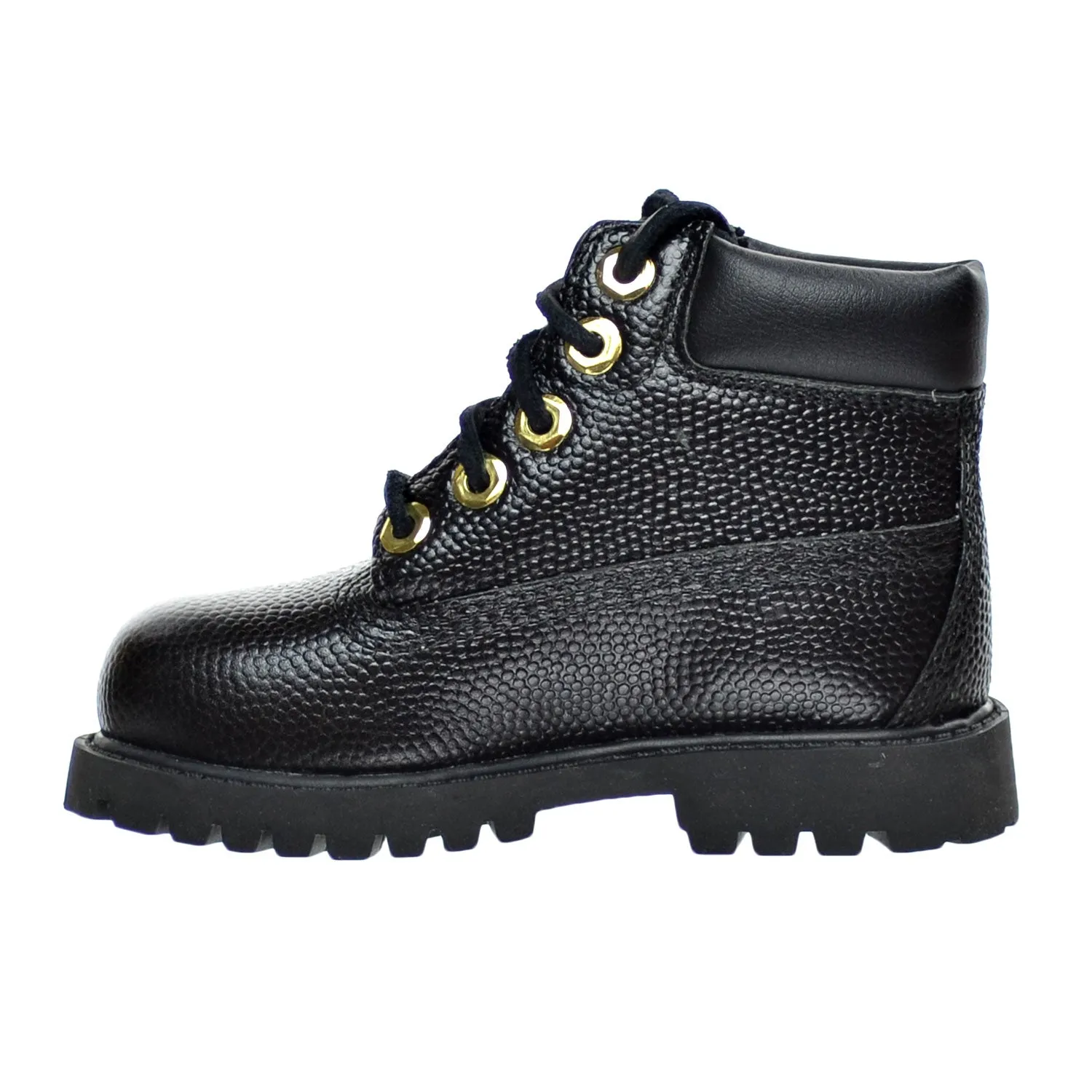 Timberland 6 Inch Premium Waterproof Baby Toddlers Boots Leather Black Textured