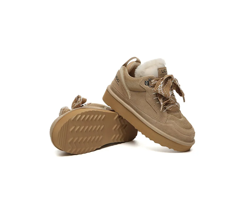 UGG Boots Sheepskin Wool Lace Up Platform Parkyr