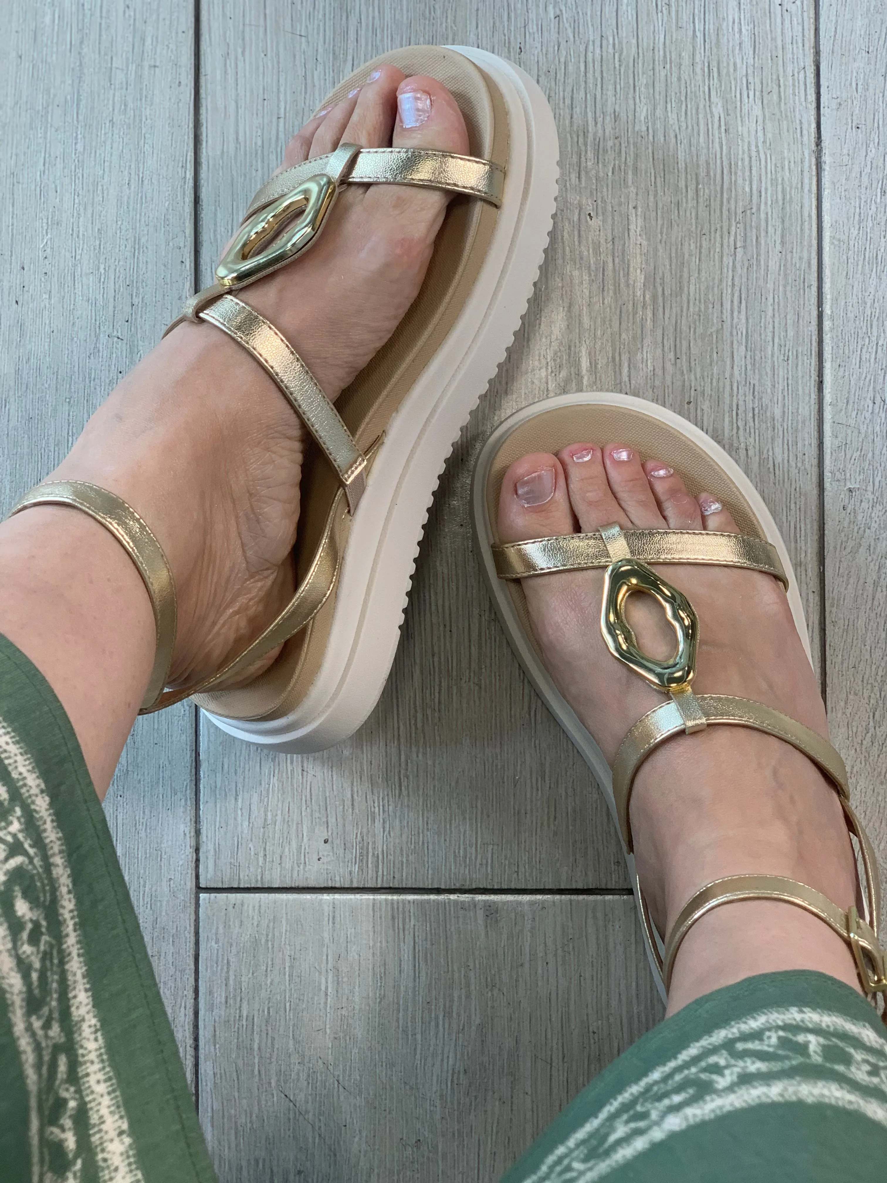 Vizzano Gold Chunky Sandals