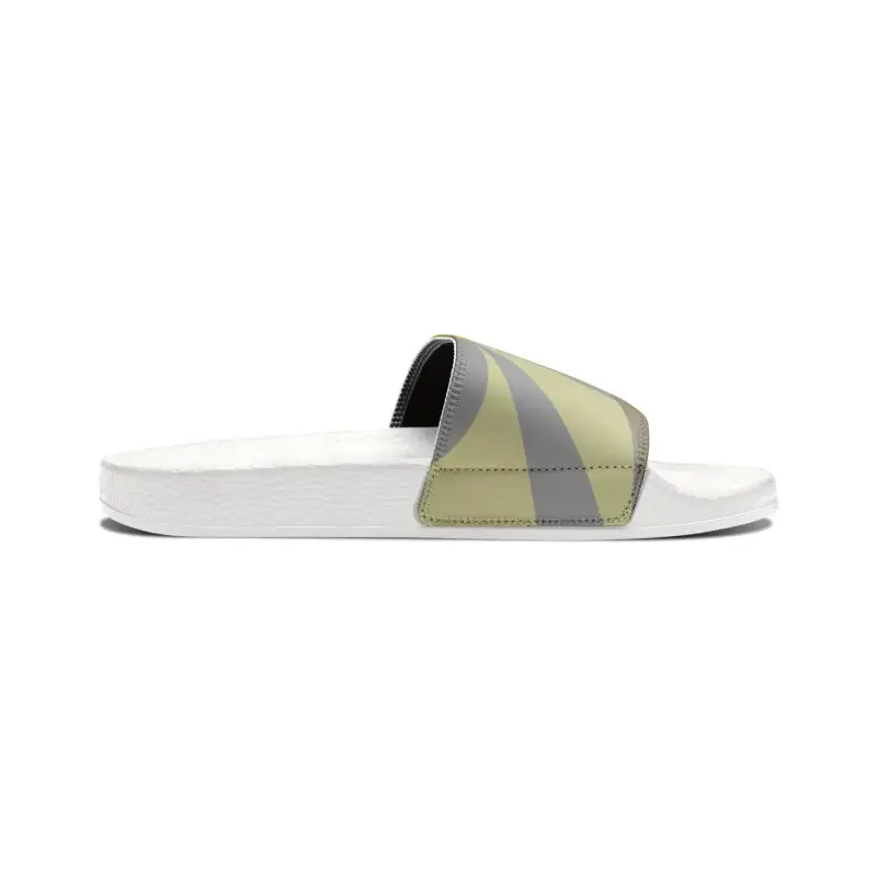 Yellow Grey Abstract Men Pu Slide Sandals